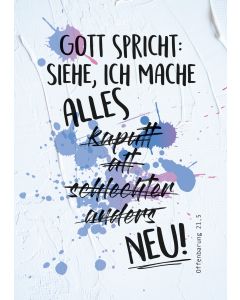 Postkarte 10 Ex. 'Gott spricht: Siehe, ich mache alles neu!