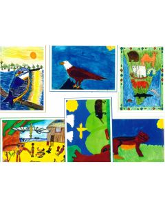 Postkarten-Serie 3 'Tiere ...' 6 Ex.