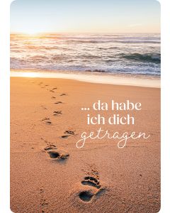 Postkarte ... da habe ich dich getragen - Spuren im Sand