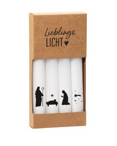 4er-Set Stabkerzen - Weihnachten