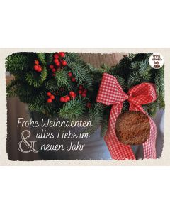 Schokokarte 'Frohe Weihnachten & alles Liebe im neuen Jahr'