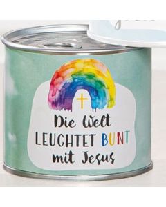Duftkerze 'Die Welt leuchtet bunt mit Jesus'