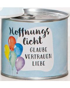 Duftkerze 'Hoffnungslicht - Glaube Vertrauen Liebe'