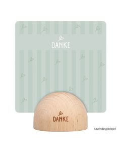 Kartenhalter rund und Postkarte 'Danke'