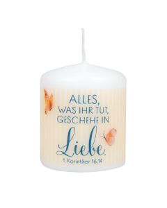 Tischkerze 'Alles, was ihr tut, geschehe in Liebe' 1.Korinther 16,14   Jahreslosung 2024