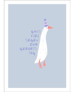 Postkarte Gans viel Segen zum Geburstag