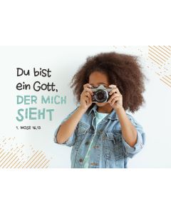 Postkarte Du bist ein Gott, der mich sieht.
