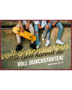 Metallschild 'Mit Gott kannst du voll durchstarten'