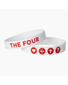 THE FOUR Armband weiß/rot 19 cm