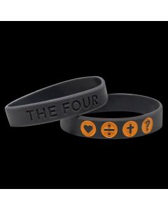 THE FOUR Armband grau/orange 18 cm
