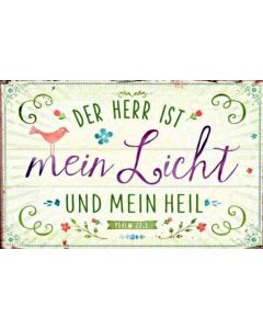 Metallschild 'Der Herr ist mein Licht'