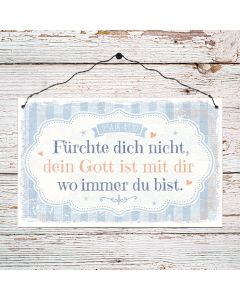 Holzschild groß 'Fürchte dich nicht'
