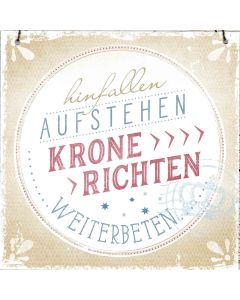 Holzschild klein 'Hinfallen, aufstehen ...'
