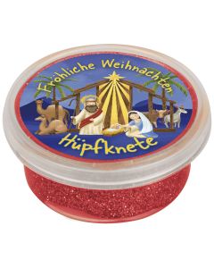 Hüpfknete 'Fröhliche Weihnachten' rot