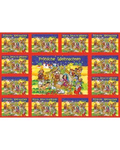Aufkleber-Grußkarte Weihnachten 12 Ex.