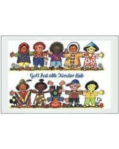 Fensterbild A4 Gott hat alle Kinder lieb