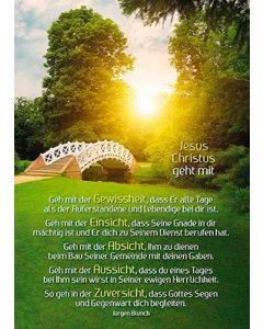 Postkarte Jesus Christus geht mit 12 Ex.