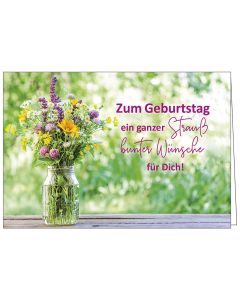Faltkarte 'Zum Geburtstag ein ganzer Strauß bunter Wünsche für Dich!'