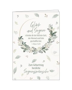 Faltkarte 'Zum Geburtstag herzliche Segenswünsche'