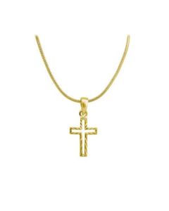 Halskette mit Anhänger 'Kreuz' vergoldet