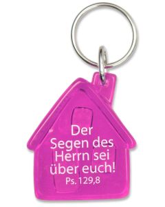 Schlüsselanhänger 'Haus' pink