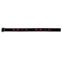 Armband 'WWJD' gewebt, schwarz/neonpink