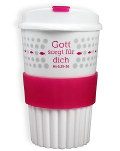 Kaffee-to-go-Becher 'Ichthys' pink