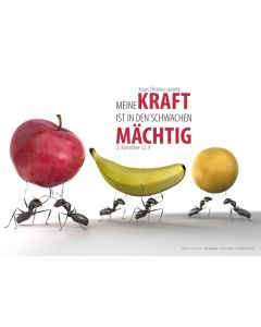 Poster A3 laminiert 'Meine Kraft ist in den Schwachen mächtig'